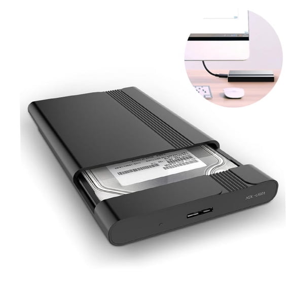 External Hard Drive Enclosure, Tool-Free Slider Installation 2.5 Inch Hard Box for USB 3.0 to SATA III, Super Speed 5Gbps Data Transfer for 7-9.5MM HDD SSD Enclosure