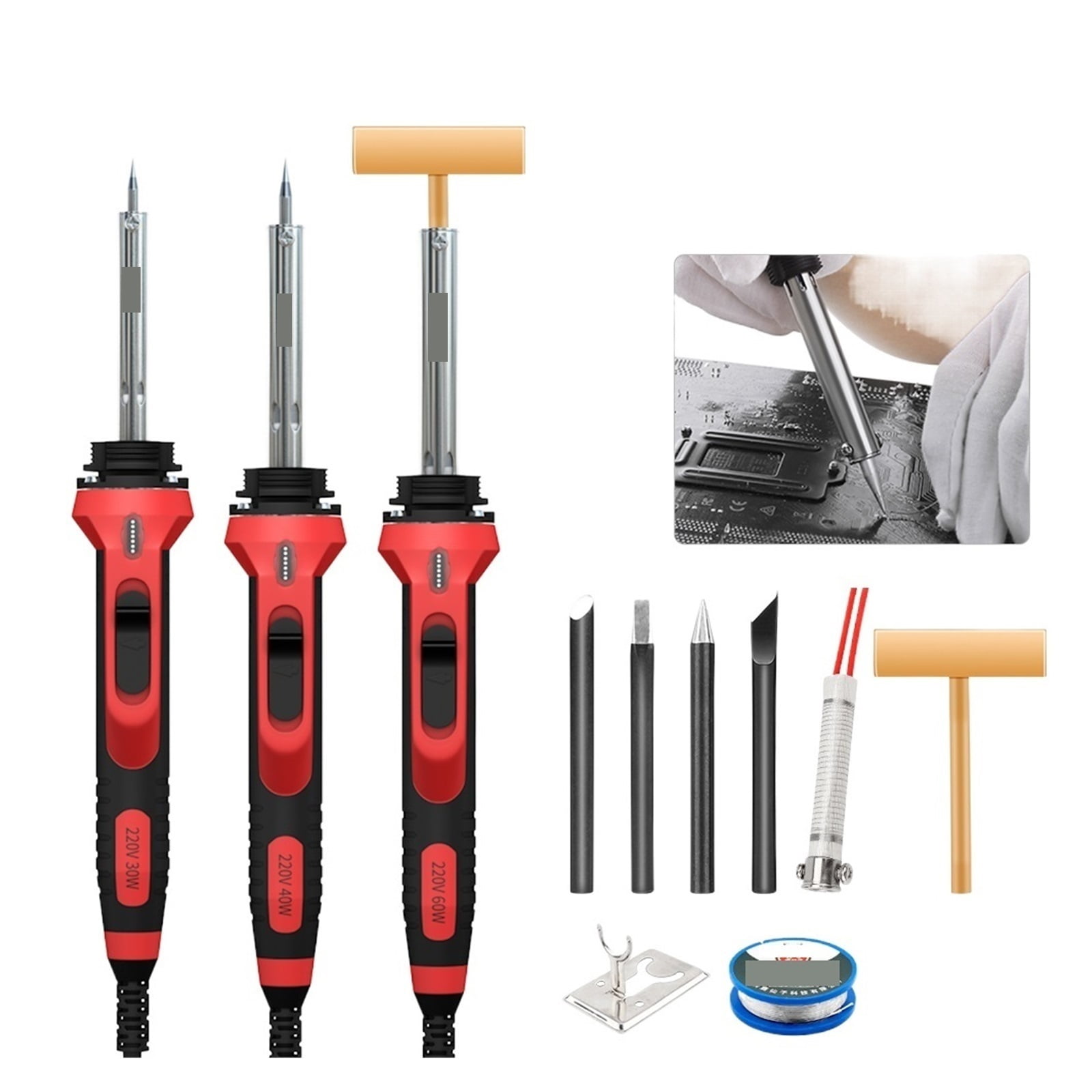 External Heating Electric Soldering Iron Kit,Temperature Adjustable ...