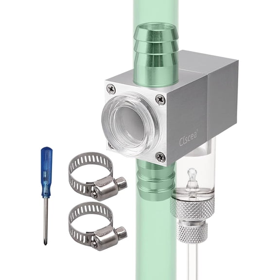 External Inline CO2 Diffuser Atomizer with Bubble Counter Aluminum Alloy for Planted Aquarium Canister Filter (DC400-L-16)