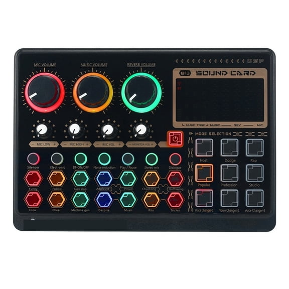 External Live Sound Card Multifunctional Sound Mixer Board for Live Streaming Music Recording