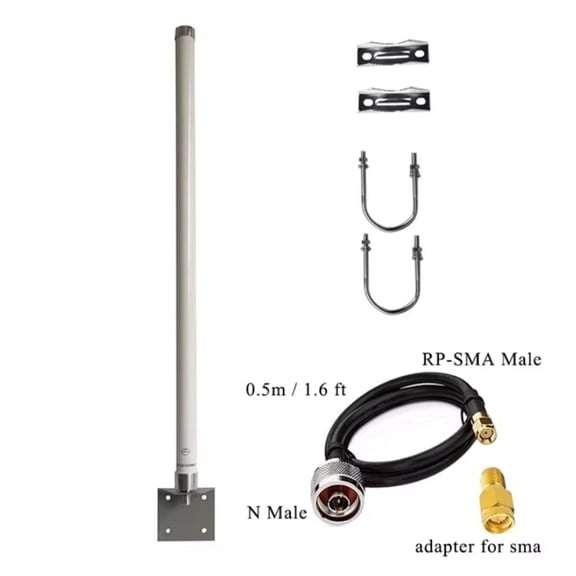 External Long Range Omni-Directional 2.4G/5.8G 12dBi Antennas for WiFi 6 Extender/Access Point/Security Camera/Routers