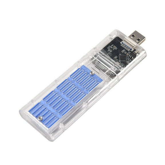 External M.2 NGFF SATA SSD Enclosure High Speed USB3.0 Gen1 5Gb/S Transparent Hard Drive Case for PC Blue