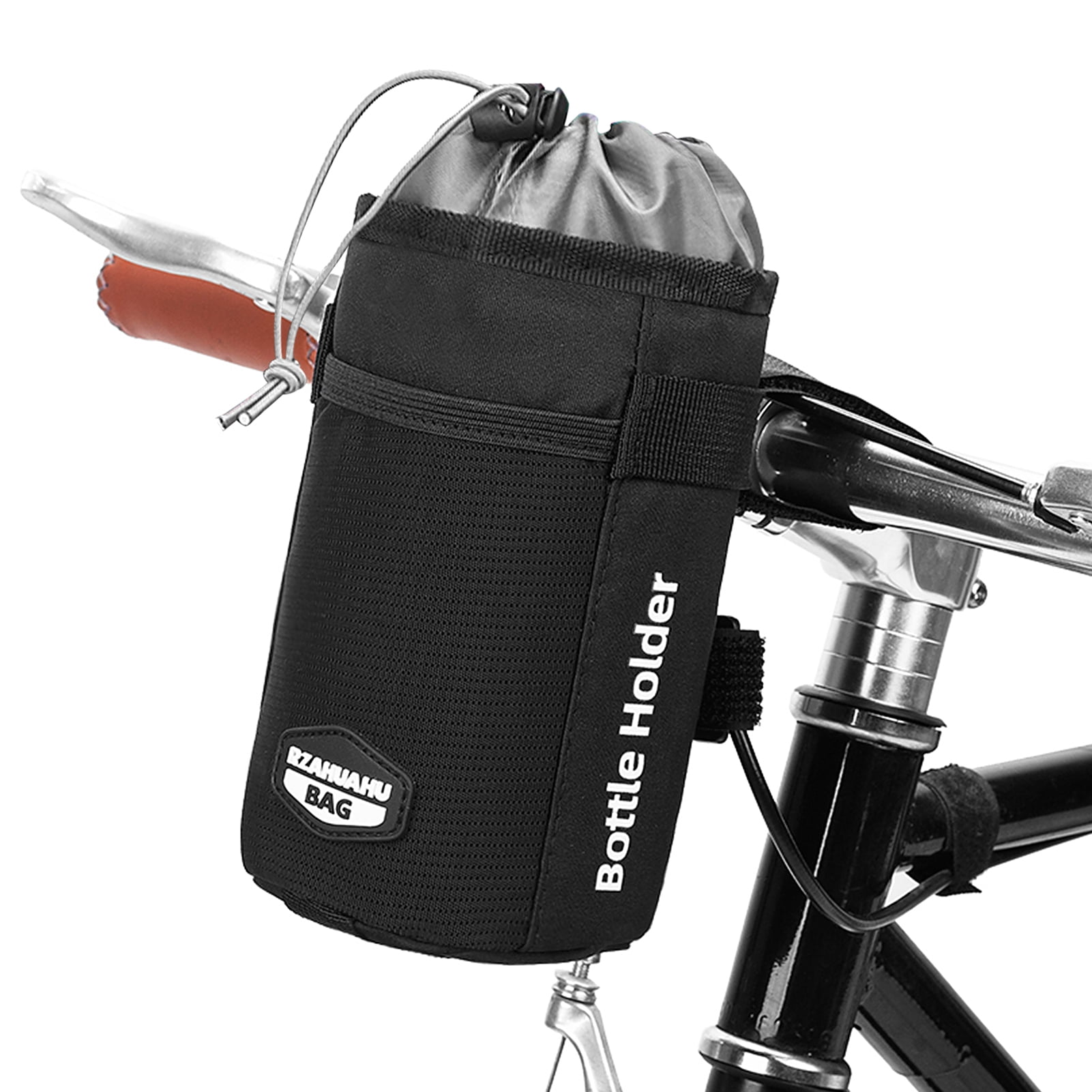 External Mesh Pocket Bike Water Bottle Holder Bag Insulated Handlebar Drink  Storage Cooler Bag Pannier for Accessories