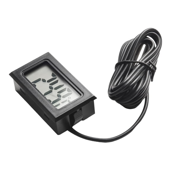 External Sensor Temperature Monitor for Refrigerator Freezer Aquarium Black