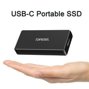External Solid State Drive TOPESEL 120GB USB 3.1 Mini Portable SSD Black