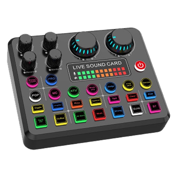 External Sound Card For Laptop Clear Music Output Podcast Sound Mixer Plastic Builts Case For Easy Portability