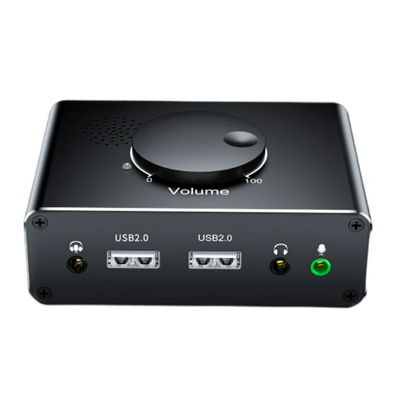 External Sound Card with Volumes Control USB Adapter with 3.5mm Interfaces USB 2.0
