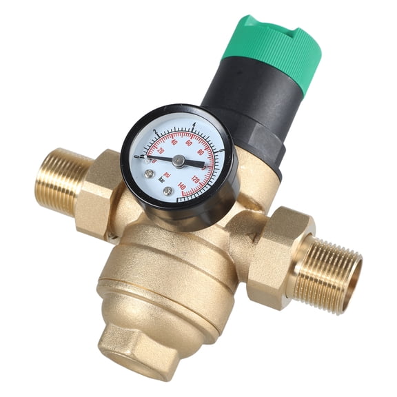 External Thread Water Pressure Regulator DN15 G1/2 Adjustable Pressure Reducing with Gauge Meter for Industry