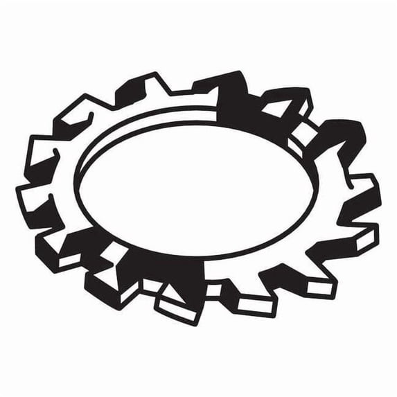 External Tooth Lock Washer, For Screw Size #8 Steel, Zinc Plated Finish, 100 PK