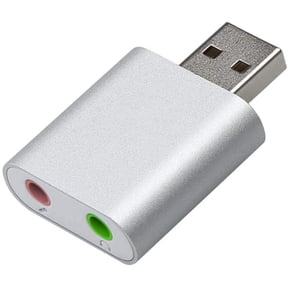 External USB Audio Adapter Sound Card Aluminum Alloy 7.1 Channel USB Sound Card External Stereo Audio Adapter Plug and Play for Integrated Audio Out & Microphone in