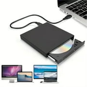 External USB DVD Drive Burner for Laptop Desktop Plug and Play Supports Windows XP to 10 Portable Design with Power Cable