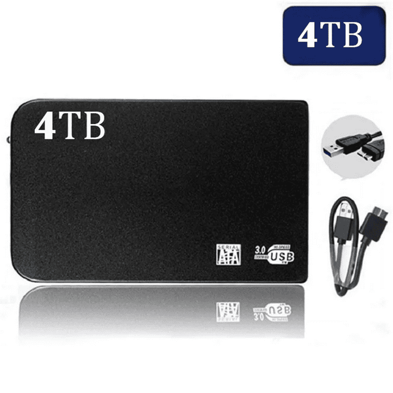 External USB Hard Drive 4TB Portable Memory Storage Disk Mobile Storage and Backup Hard Disk Memory Expansion Device USB 3.0 for PC Mac Laptop