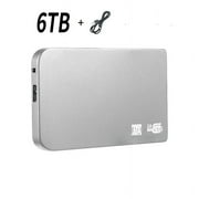 External USB Hard Drive 6TB Portable Mobile Storage and Backup Plus Slim Hard Disk Memory Expansion Device USB 3.0 for PC, Mac, Laptop(Silver)