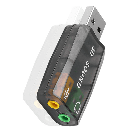 External USB Sound Card 3D Audio Headset Microphone Adapter
