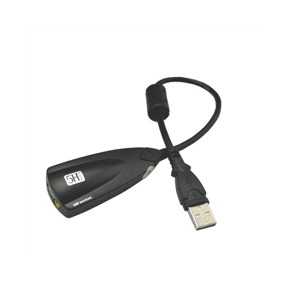 External USB Sound Card 7.1 Adapter 5HV2 3D Audio Headset Microphone 3.5mm for Laptop PC Desktop PC