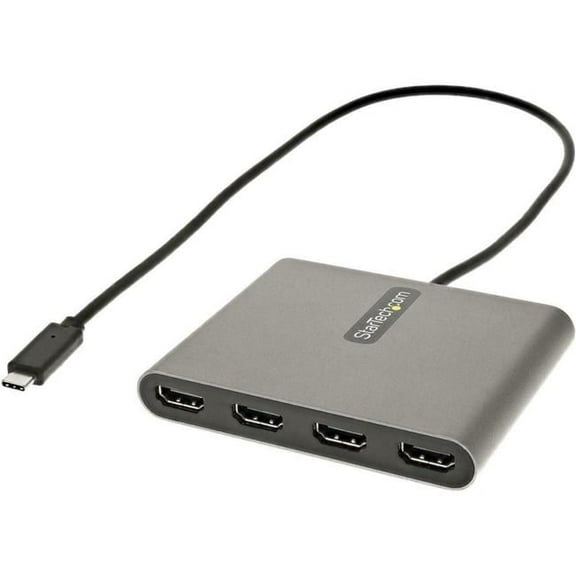 External Video & Graphics Card USB Type-C to Quad HD USB C to 4 HDMI Adapter, Space Gray