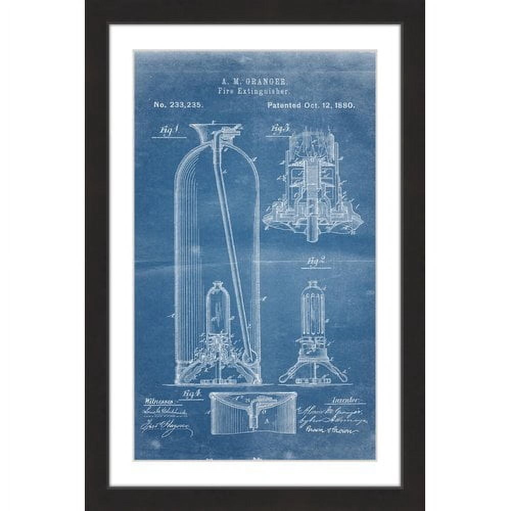 "Extinguisher 1880 Blueprint" Framed Painting Print