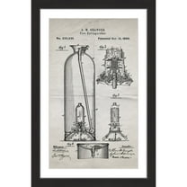 "Extinguisher 1880 Old Paper" Framed Painting Print