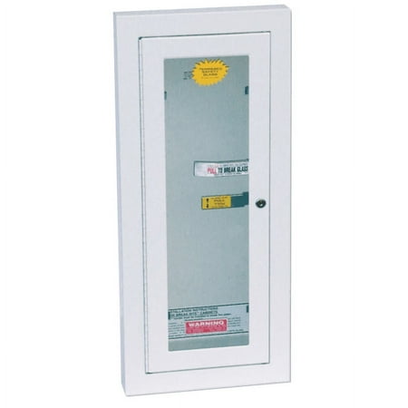 Extinguisher Cabinets, Semi-Recessed w/Keyed Lock, Galvanized Steel, Tan, 10 lb