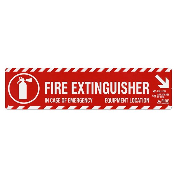 Extinguisher Fire Emergency Hallway Vintage Metal Tin Sign Plaque Wall Decor for Cafe, Club, Garden Metal Poster 4x16Inch