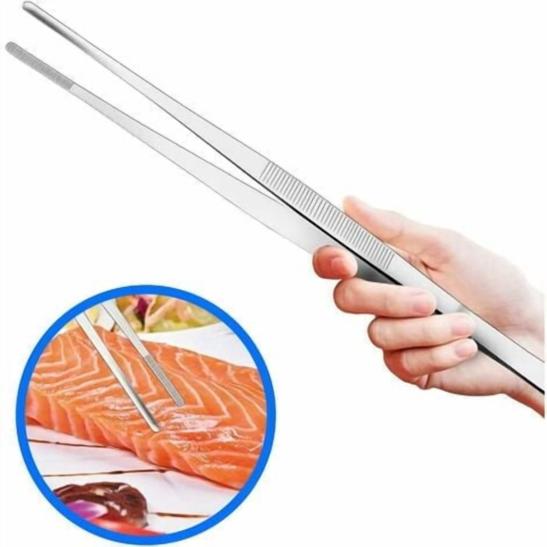 Extra 30cm / 12inch Long Stainless Steel Tweezers with Precision Serrated End for Aquascaping, Gardening, Kitchen, Industrial Work and Use