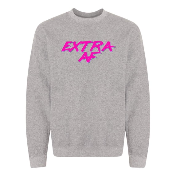 Extra AF Retro Style Funny Unisex Adult Crew Sweatshirt-Graphite Heather-medium