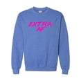 thumbnail image 1 of Extra AF Retro Style Funny Unisex Adult Crew Sweatshirt-Heather Royal-xxl, 1 of 4