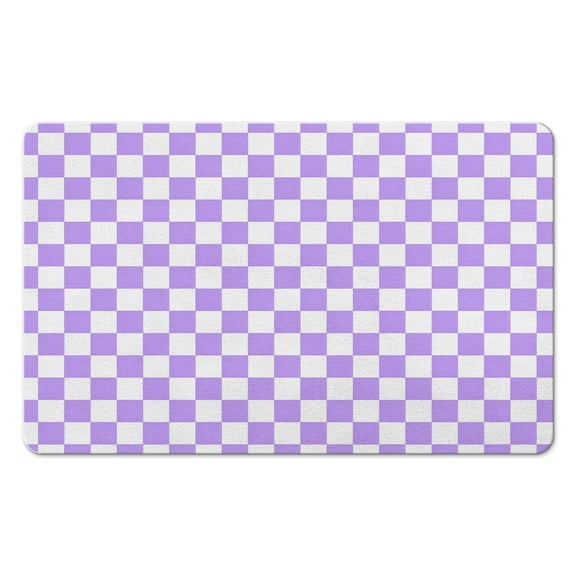 Extra Absorbent Checkered Bath Mat: Non-Slip Bathroom Rugs. Small Indoor Doormat, Machine Washable, Perfect for Shower, Sink & Tub, 20x32in