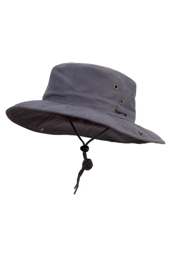 Extra Big Size Brushed Twill Aussie Hats - Charcoal 2XL-3XL