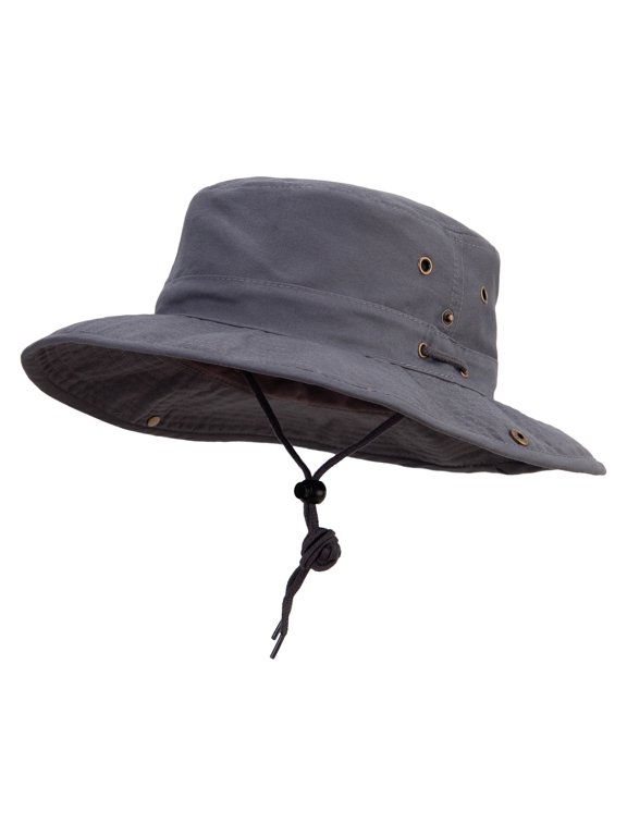 Extra Big Size Brushed Twill Aussie Hats - Charcoal 2XL-3XL