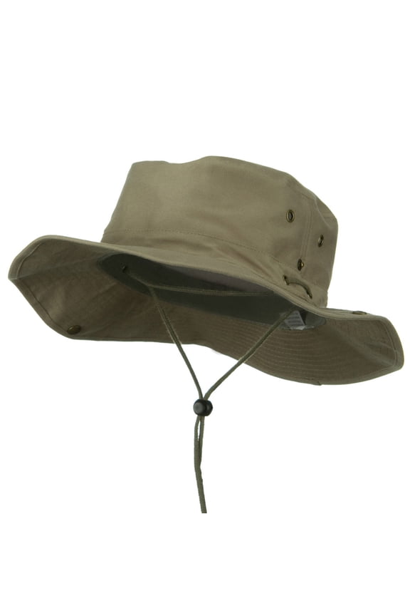 Extra Big Size Brushed Twill Aussie Hats - Khaki 2XL-3XL