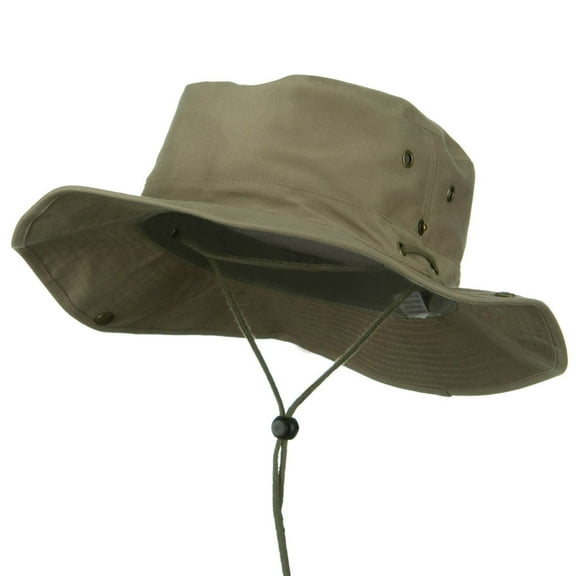 Extra Big Size Brushed Twill Aussie Hats - Khaki XL-2XL