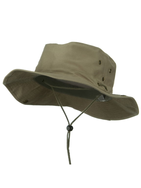 Extra Big Size Brushed Twill Aussie Hats - Khaki XL-2XL