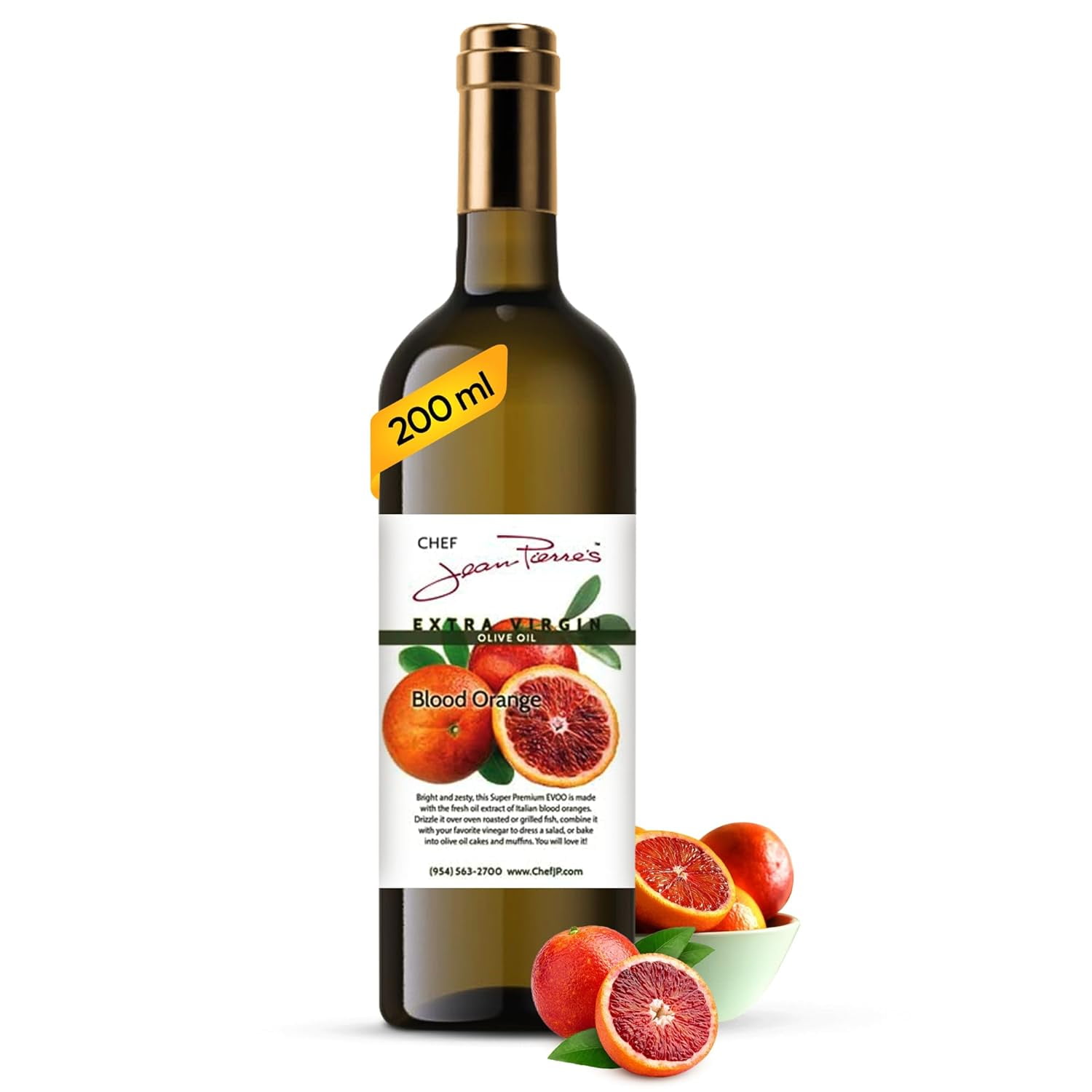 Extra Blood Orange Olive Oil 200ml (7oz) Glass Bottle Naturally