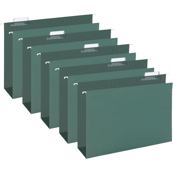 Extra Capacity Hanging File Folders, 30 Pack Reinforced Legal Size Hanging Folders with Heavy Duty 2 Inch Expansion, Designed for Bulky Files, Medical Charts, Green