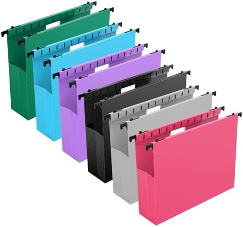 Extra Capacity Plastic Hanging File Folders,12 Pack Reinforced ...