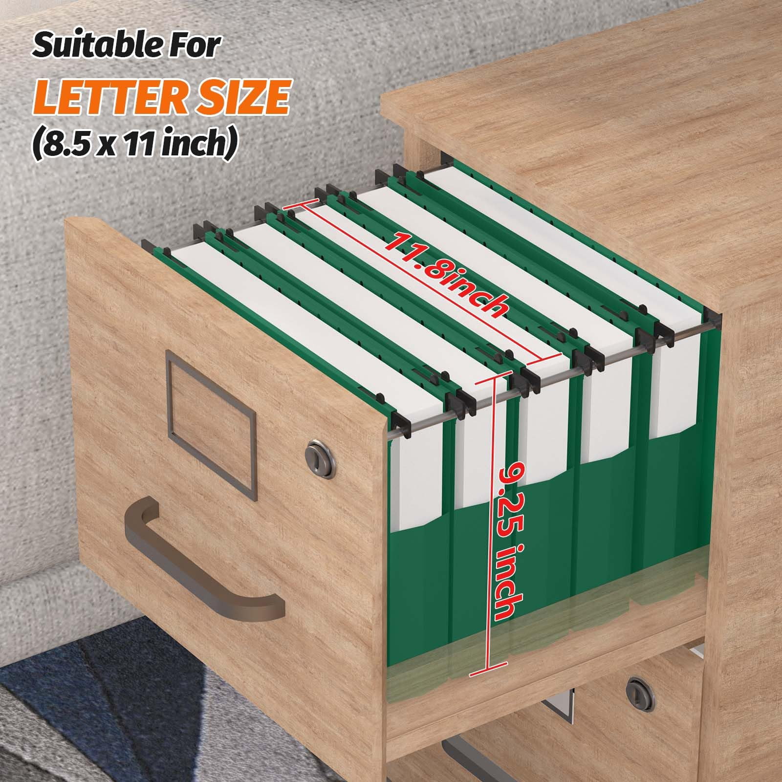 Extra Capacity Plastic Hanging File Folders 12 Pack Reinforced Expanding Hang Folder Letter Size Accordian Pocket Heavy Duty 2 Inch Expansion Organizer For Office Home Green