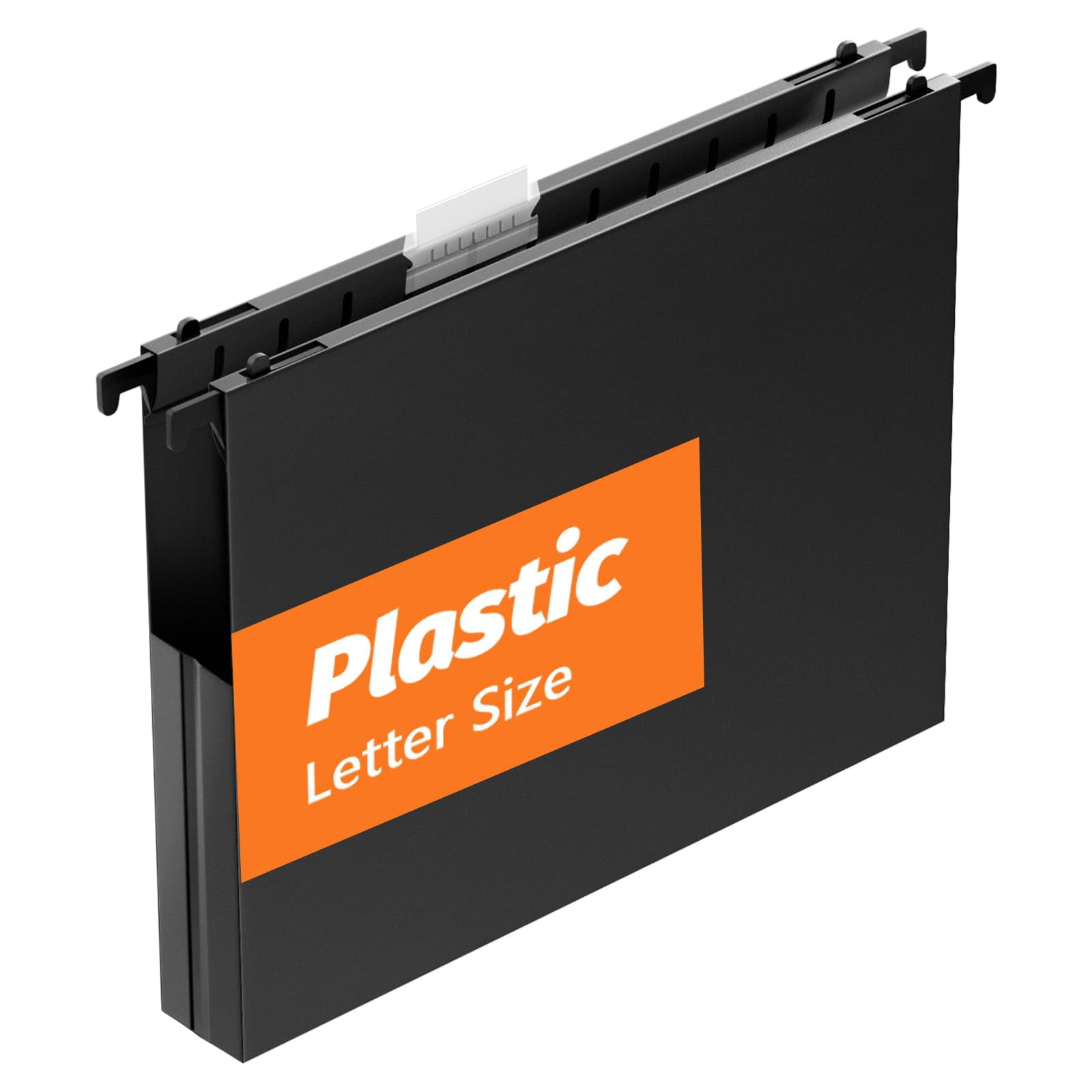 Extra Capacity Plastic Hanging File Folders 12 Pack Reinforced Hang Folder Heavy Duty 1 Inch Expansion Filing Cabinet Letter Size For Bulk Files/medical Charts (sides Sealed  Black)