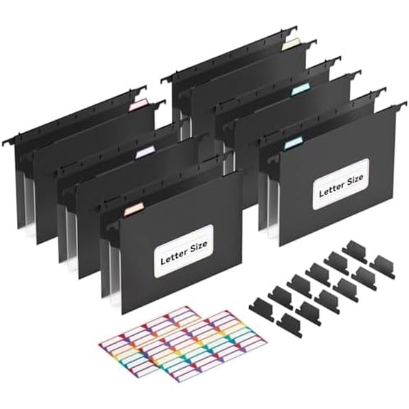 Extra Capacity Plastic Hanging File Folders, 6 Pack Reinforced Expanding Hang Folder Letter Size,Accordion Pocket,Heavy Duty 3.15 Inch Expansion,Hanging Folder Organizer for Office Home