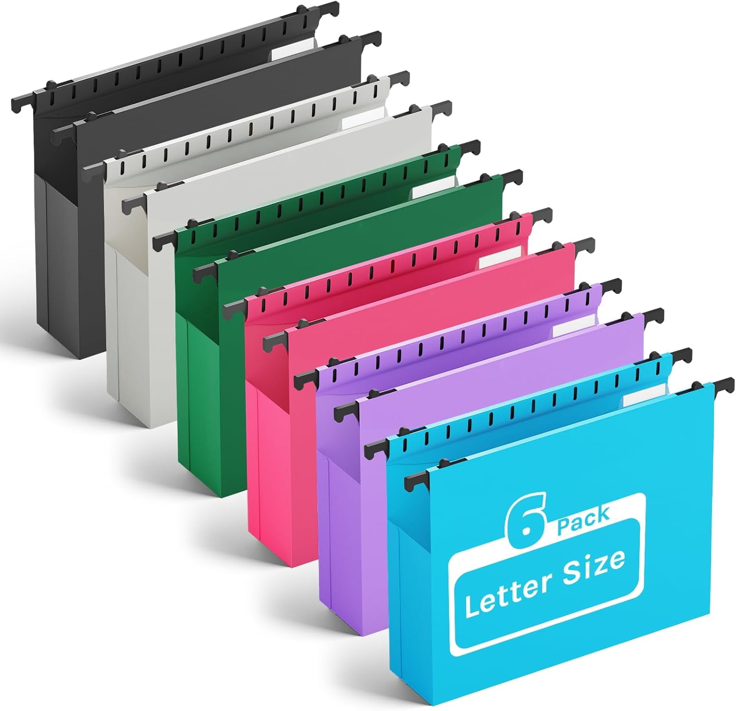 Extra Capacity Plastic Hanging File Folders Letter Size,Heavy Duty 2 ...