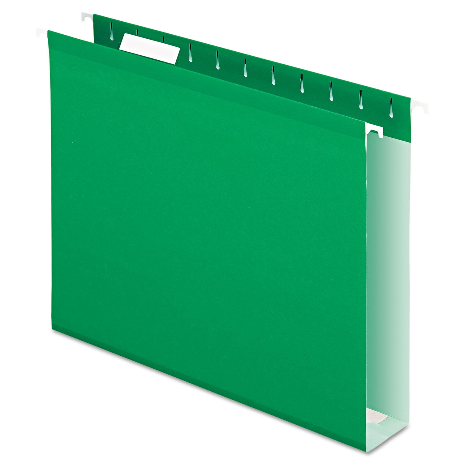 Extra Capacity Reinforced Hanging File Folders With Box Bottom, Letter Size, 1/5-Cut Tab, Bright Green, 25/box | Bundle of 5 Boxes