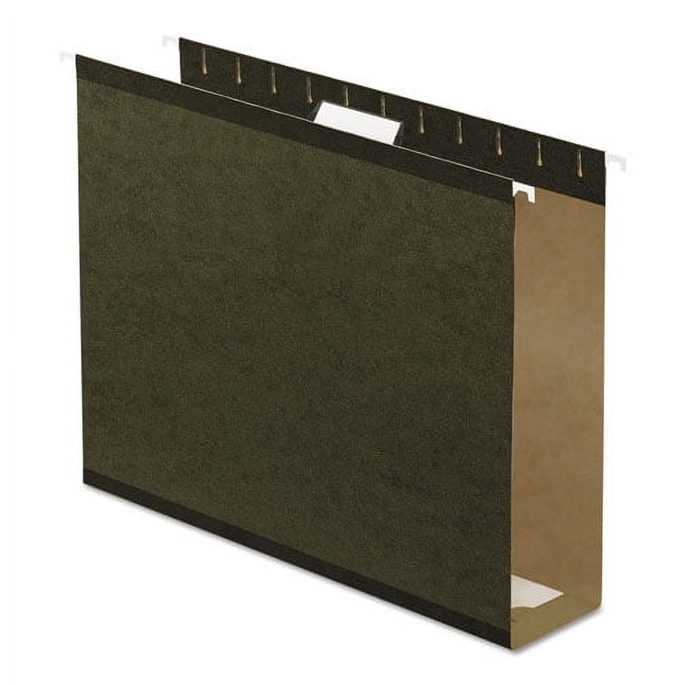 "Extra Capacity Reinforced Hanging File Folders With Box Bottom, Letter Size, 1/5-Cut Tab, Standard Green, 25/box | Bundle of 2 Boxes"