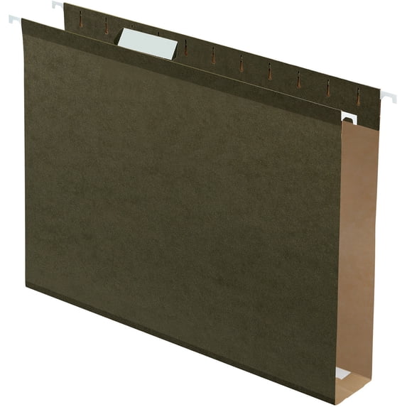 "Extra Capacity Reinforced Hanging File Folders With Box Bottom, Letter Size, 1/5-Cut Tab, Standard Green, 25/box | Bundle of 5 Boxes"