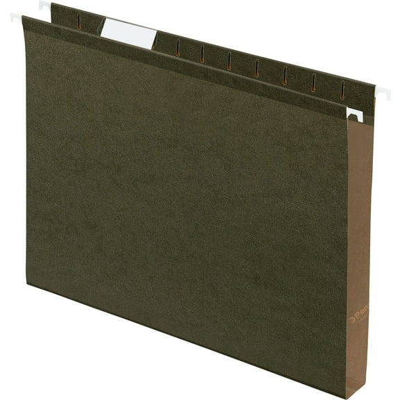 "Extra Capacity Reinforced Hanging File Folders With Box Bottom, Letter Size, 1/5-Cut Tab, Standard Green, 25/box | Bundle of 5 Boxes"