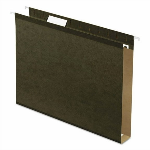 "Extra Capacity Reinforced Hanging File Folders with Box Bottom, 1"" Capacity, Letter Size, 1/5-Cut Tabs, Green, 25/Box | Bundle of 10 Boxes"