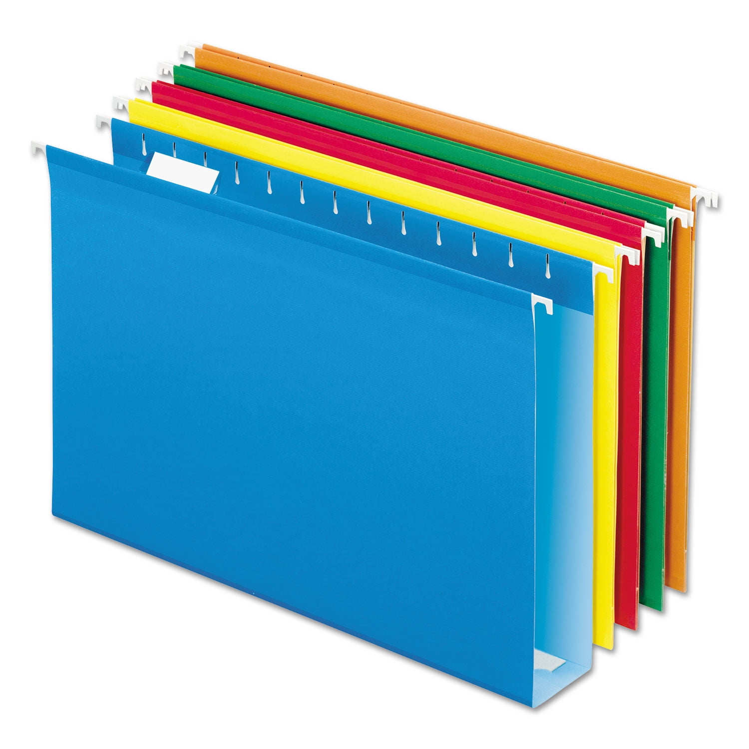 Extra Capacity Reinforced Hanging File Folders with Box Bottom Legal Size, 1/5-Cut Tab, Assorted, 25/Box