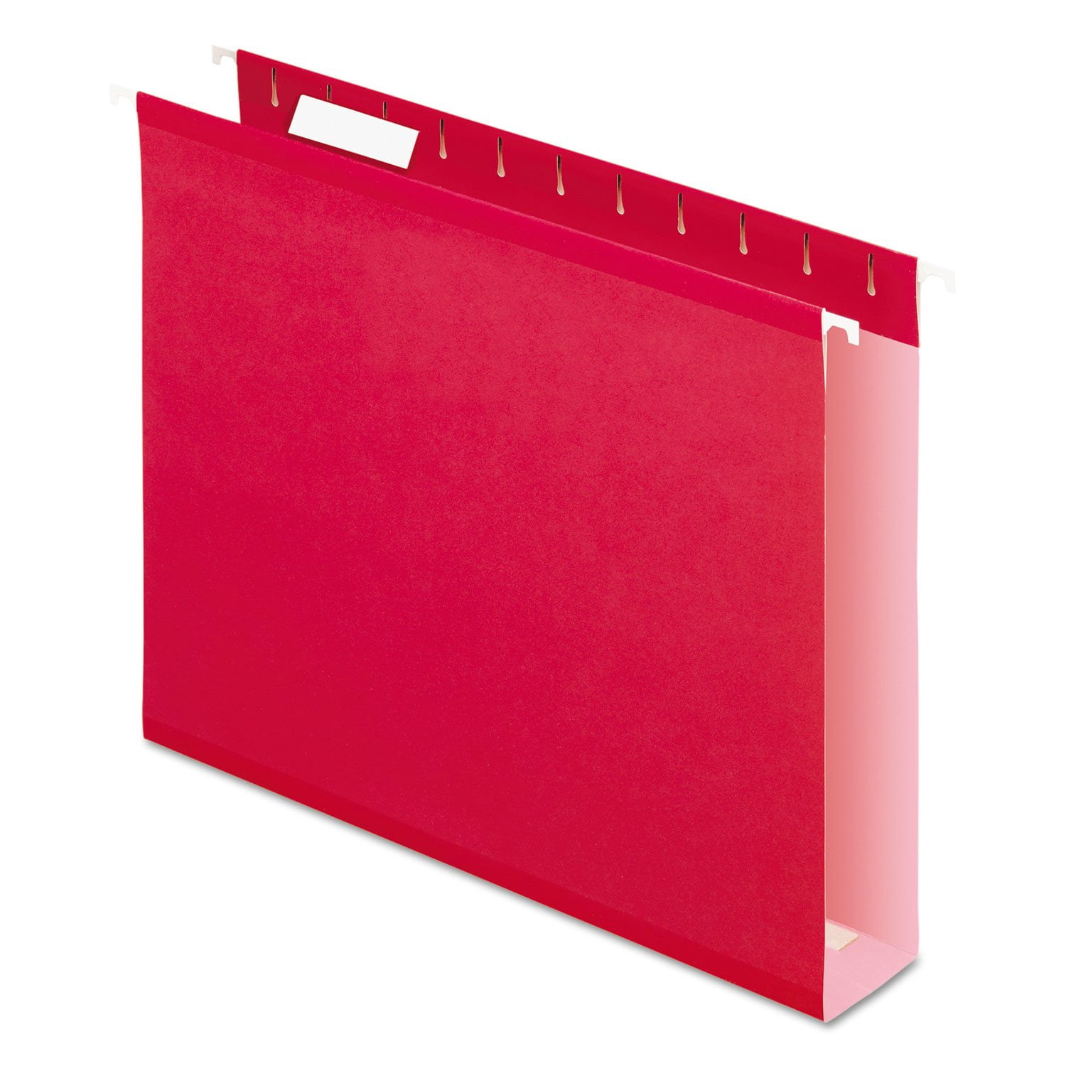 Extra Capacity Reinforced Hanging Folders  2" Letter Size 1/5 Cut Red 25/bx (04152x2 Red)