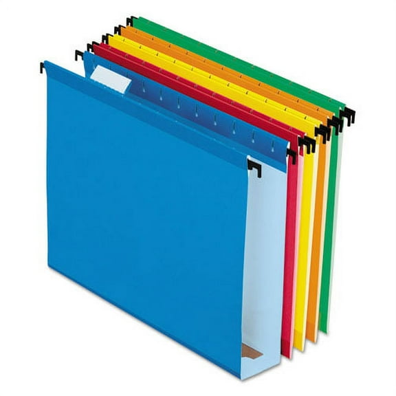 "Extra-Capacity SureHook Hanging Folders, 2"" Capacity, Letter Size, 1/5-Cut Tabs, Assorted Colors, 20/Box | Bundle of 10 Boxes"
