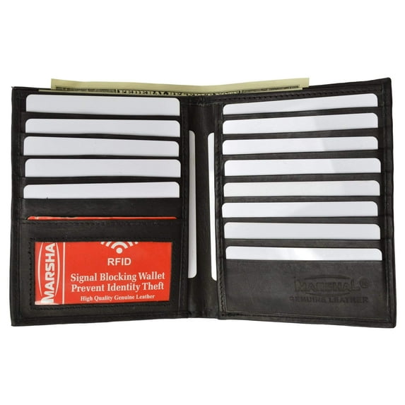 Extra Capicity RFID Blocking Bifold Hipster Credit Card Wallet Premium Leather RFID 2502 (C)