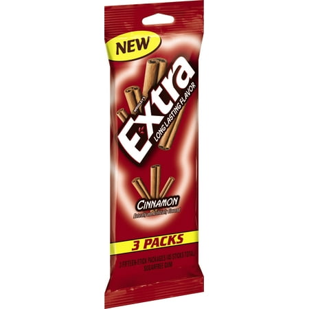 Extra Cinnamon Sugar Free Chewing Gum Bulk Pack - 15 Stick (Pack of 3)